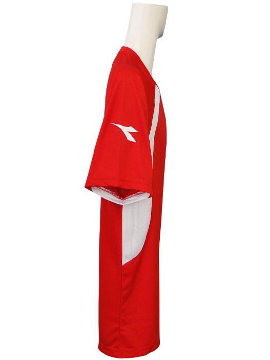 ディアドラ) DIADORA/ゲームシャツ半袖/レッドXホワイト/FG4310-3590