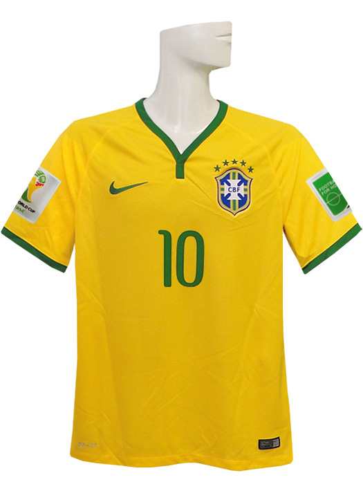 ナイキ Nike 14ブラジル代表 ホーム 半袖 ネイマール ワールドカップバッジ付 フルマーキング仕様 703の通販はau Pay マーケット ネイバーズスポーツ