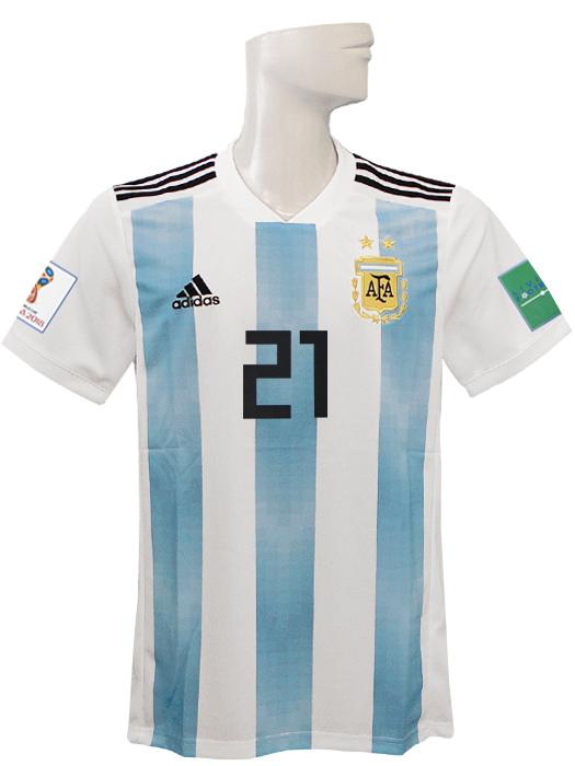 (アディダス) adidas/18/19アルゼンチン代表/ホーム/半袖/ディバラ/2018ワールドカップバッジ+LIVING FOOTBALLバッジ付/BQ9324_1