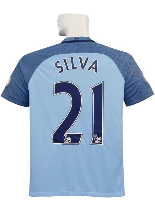 (ナイキ) NIKE/16/17マンチェスターシティ/ホーム/半袖/ダビド・シルバ/プレミアリーグパッチ付/ジュニア用/777059-489