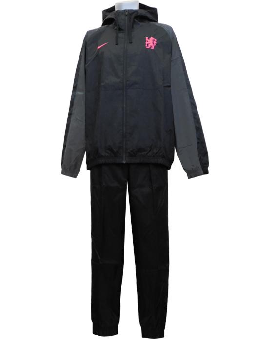 (ナイキ) NIKE/24/25チェルシー/DRI-FIT フード付ウーブントラックスーツ/ブラックXピンク/FZ3804-010