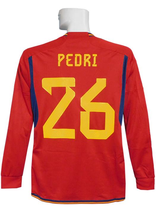 ***限定再入荷***(アディダス) adidas/22/23スペイン代表/ホーム/長袖/ペドリ/2022W杯パッチ付/TI476-HF1412
