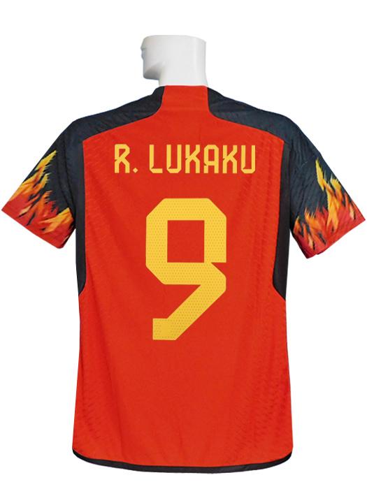 (アディダス) adidas/22/23ベルギー代表/オーセンティック/ホーム/半袖/ルカク/2022W杯パッチ付/TL556-HD9413