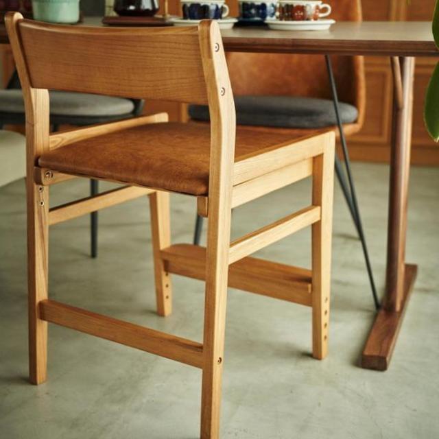 キッズチェア ブラウン ナチュラル W48×D55×H75×SH44/47/50/53 azu-ace-72  子供部屋用イス チェア 送料無料 北欧 モダン 家具 インテリア ナチュラル テイスト 新生活 オススメ おしゃれ 後払い の通販は