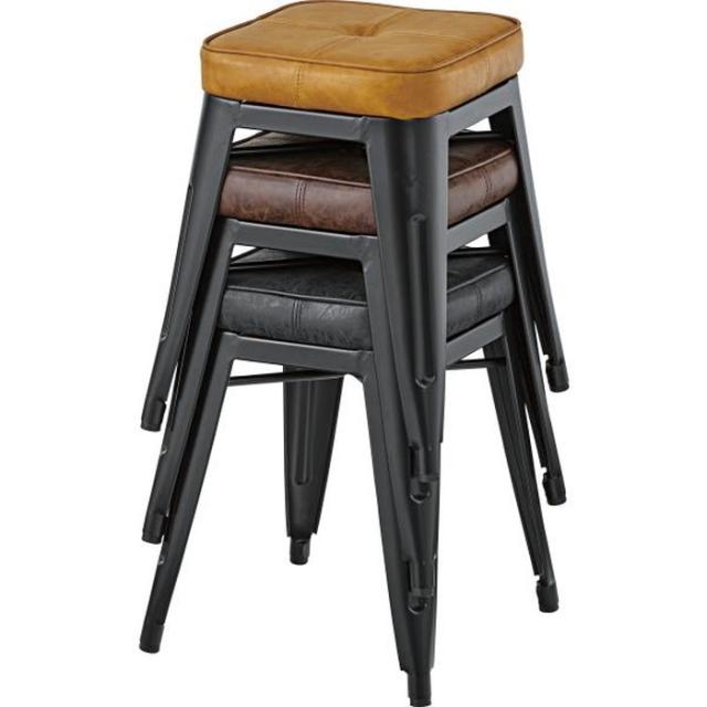 【値引中】ラウンドカフェスツールB 弘益 スツール ブラウン W-1030（BR） 1個（直送品） - アスクル