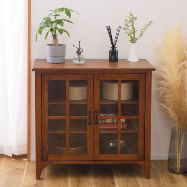 ティンバー キャビネット ブラウン W80×D40×H75 azu-pm-318  キャビネット コンソール 収納 家具 送料無料 北欧 モダン 家具 インテリア ナチュラル テイスト 新生活 オススメ おしゃれ 後払い の通販は 28,480円