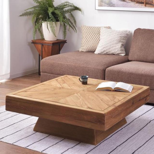 リビングテーブル ブラウン W100×D100×H36 azu-we-888  センターテーブル ローテーブル テーブル 送料無料 北欧 モダン 家具 インテリア ナチュラル テイスト 新生活 オススメ おしゃれ 後払い の通販は 36,980円