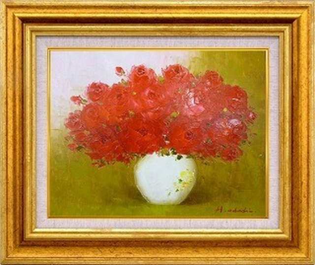 油絵 オイルペイントアート 足立 弘樹 赤バラ F6 580x490x53mm IOP-61409 bic-6942669s1 の通販は 19,135円