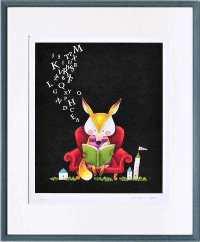 アートフレーム 藪上 陽子 キツネの本読み 368x444x20mm ZYY-61727 bic-6943308s1  アートパネル アートボード 壁紙 装飾フィルム 送料無料 北欧 モダン 家具 インテリア ナチュラル テイスト 新生活 オススメ おしゃれ 後払い の通販は 8,325円