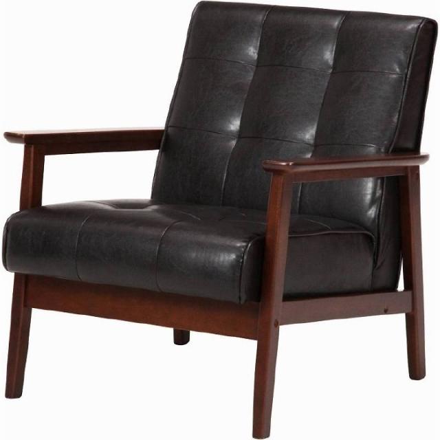 バイキャストPUソファー フレンズDBR 1P 846 ダークブラウン fj-71156