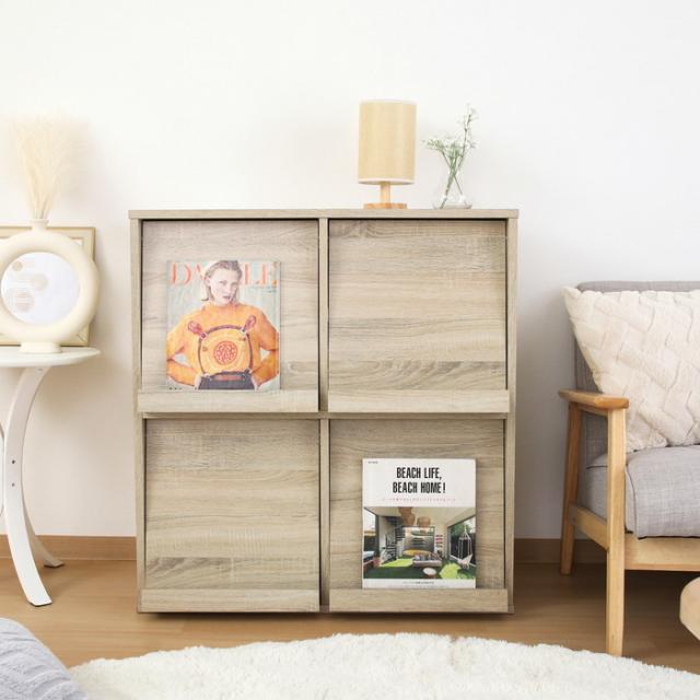 てん ディスプレイラック 4マス オーク DP8085 DP8085 オｰク 幅800