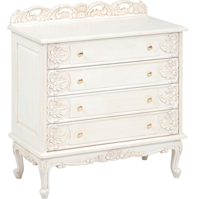 日本製 シック 幅80cm 高さ130cm 6段ハイチェスト 完成品 (ホワイト