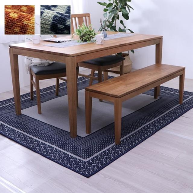 ダイニングラグ 撥水 長方形 シンプル キズ防止 ブラウン 約220×260cm〔代引不可〕 ダイニングラグ 撥水 長方形 シンプル キズ防止 ブラウン 約220×260cm