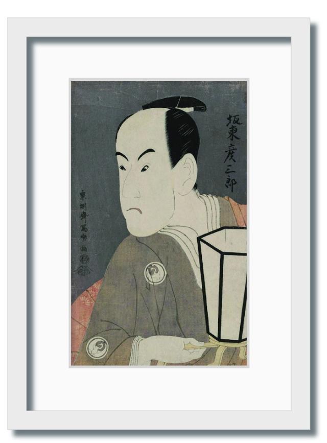 【浮世絵貼り絵アート】東洲斎写楽オマージュ／三代坂東彦三郎の鷺坂左内／和モダン 浮世絵貼り絵アート】東洲斎写楽オマージュ／三代坂東彦三郎の