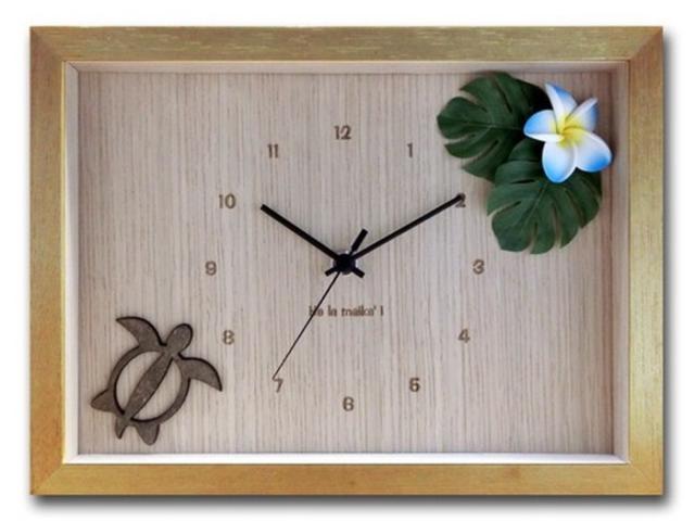 ハワイアンクロック プルメリアブルー ナチュラル ナチュラル プルメリア ブルー DC-1603 保証付 kar-3164189s1  掛け時計 置き時計 掛け時計 送料無料 北欧 モダン 家具 インテリア ナチュラル テイスト 新生活 オススメ おしゃれ 後払い の通販は
