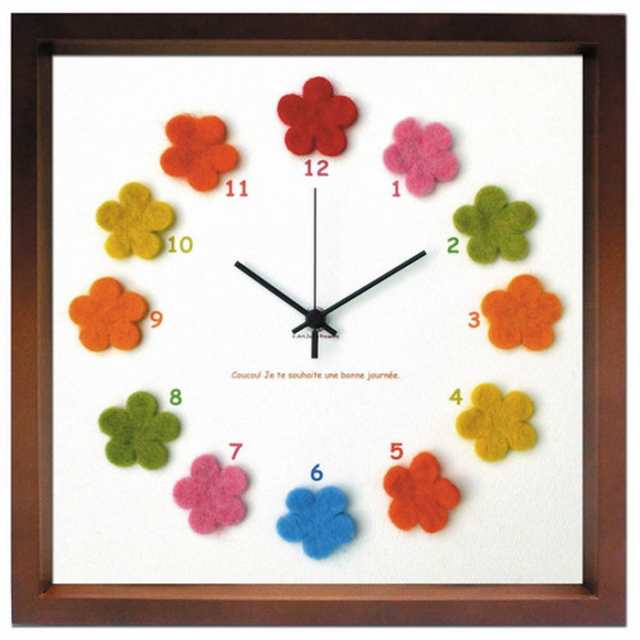 カラフル フェルト 文字盤 掛け時計 Felt Clock ブラウン FC-1002 保証付 kar-4534032s2  掛け時計 置き時計 掛け時計 送料無料 北欧 モダン 家具 インテリア ナチュラル テイスト 新生活 オススメ おしゃれ 後払い の通販は