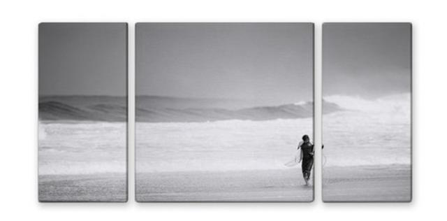 CANVAS ART キャンバスアート surfer-mono サーファー Lサイズ W1000×H500 3枚組 US-2011 kar-4999360s2  アートパネル アートボード 壁紙 装飾フィルム 送料無料 北欧 モダン 家具 インテリア ナチュラル テイスト 新生活 オススメ おしゃれ 後払い の通販は