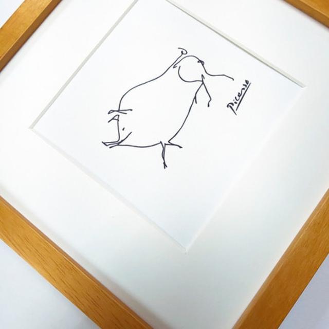 IDEE】パブロ・ピカソ 「Le petit cochon」ナチュラルフレーム Pablo
