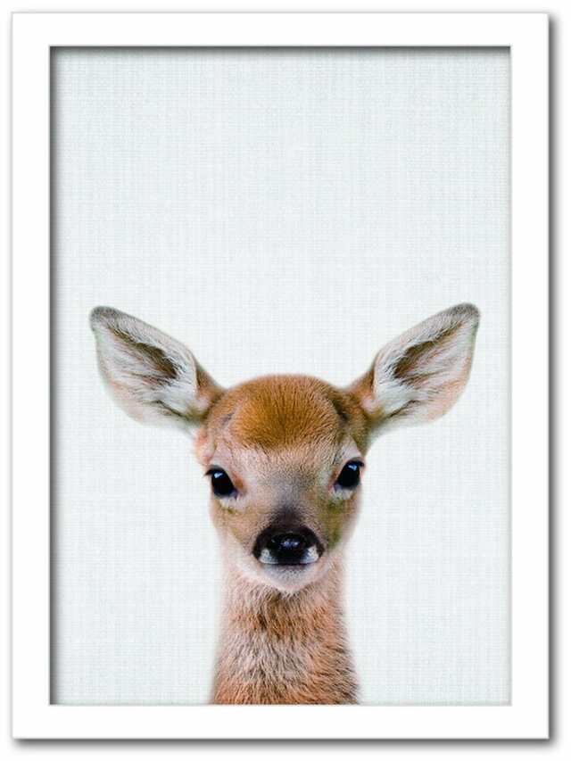 Animal Children series Deer シカ CB 2006WH フレームカラー：ホワイト サイズ：A3 kar-8238793s6  アートパネル アートボード 壁紙 装飾フィルム 送料無料 北欧 モダン 家具 インテリア ナチュラル テイスト 新生活 オススメ おしゃれ 後払い の通販は 6,233円