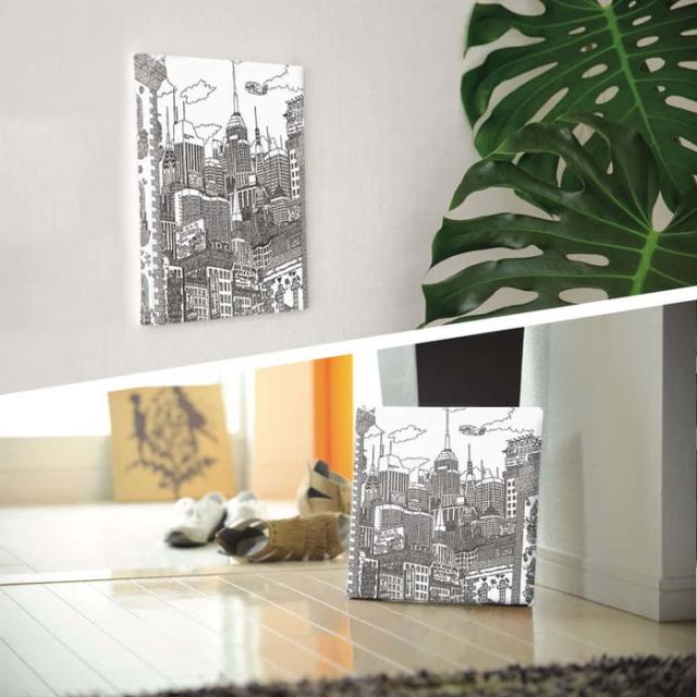 街並みイラスト STREET XLサイズ 100cm×100cm アートパネル ファブリックパネル アートボード インテリアパネル 壁掛け 日本製 ラッピング付き lib-mzk-0002-xl  アートパネル アートボード 壁紙 装飾フィルム 送料無料 北欧 モダン 家具 インテリア ナチュラル テイスト 新の通販は