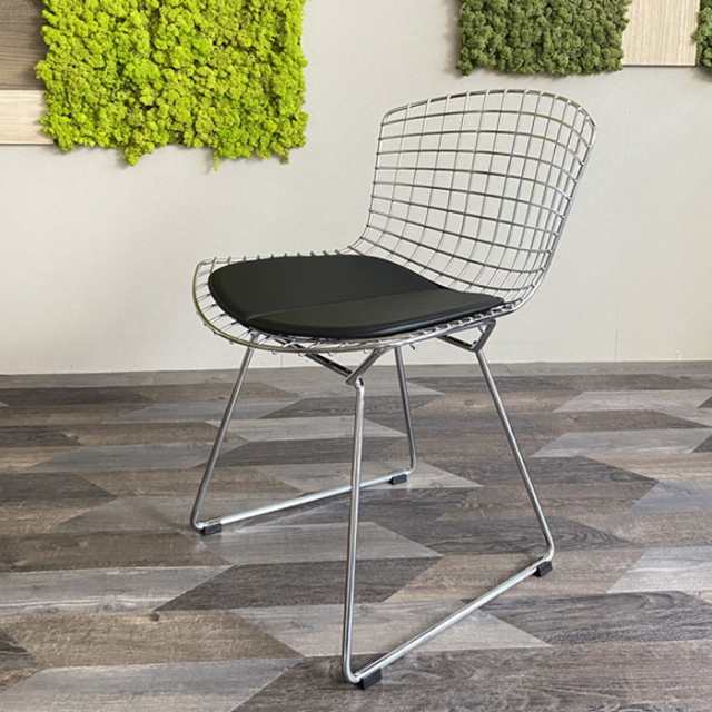 ハリー・ベルトイア ワイヤーチェア Wire Chair PUクッション 保証付 pr-art-j001  デスク用チェア オフィスチェア オフィス家具 送料無料 北欧 モダン 家具 インテリア ナチュラル テイスト 新生活 オススメ おしゃれ 後払い の通販は