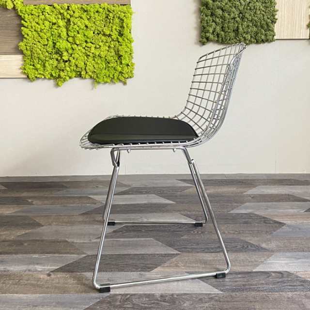 ハリー・ベルトイア ワイヤーチェア Wire Chair PUクッション 保証付 pr-art-j001  デスク用チェア オフィスチェア オフィス家具 送料無料 北欧 モダン 家具 インテリア ナチュラル テイスト 新生活 オススメ おしゃれ 後払い の通販は