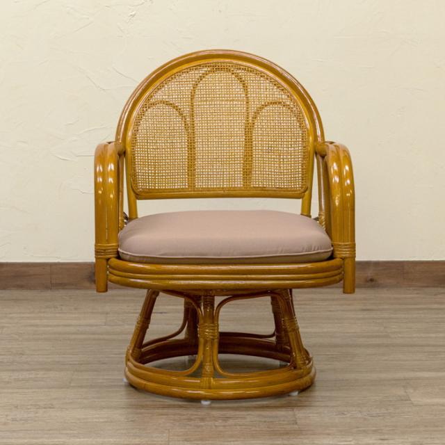 ラタン　回転座椅子　ミドルタイプ　ハニー ラタン 回転座椅子 ミドルタイプ BR/HN ブラウン ハニー sk-im14 店舗