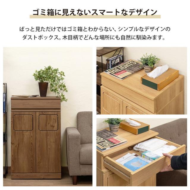 フラップ式ダストボックス 1分別 ナチュラル （NA） 組立品【代引不可】