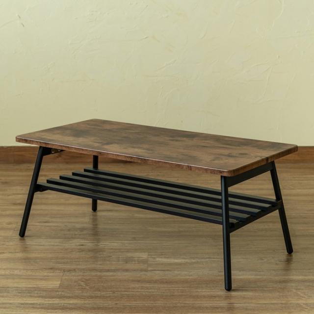 センターテーブル Luster80 棚付き 折れ脚 オーク ウォールナット アンティークブラウン 保証付 sk-utk80  センターテーブル ローテーブル テーブル 送料無料 北欧 モダン 家具 インテリア ナチュラル テイスト 新生活 オススメ おしゃれ 後払い の通販は