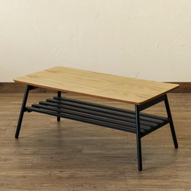 センターテーブル Luster80 棚付き 折れ脚 オーク ウォールナット アンティークブラウン 保証付 sk-utk80  センターテーブル ローテーブル テーブル 送料無料 北欧 モダン 家具 インテリア ナチュラル テイスト 新生活 オススメ おしゃれ 後払い の通販は