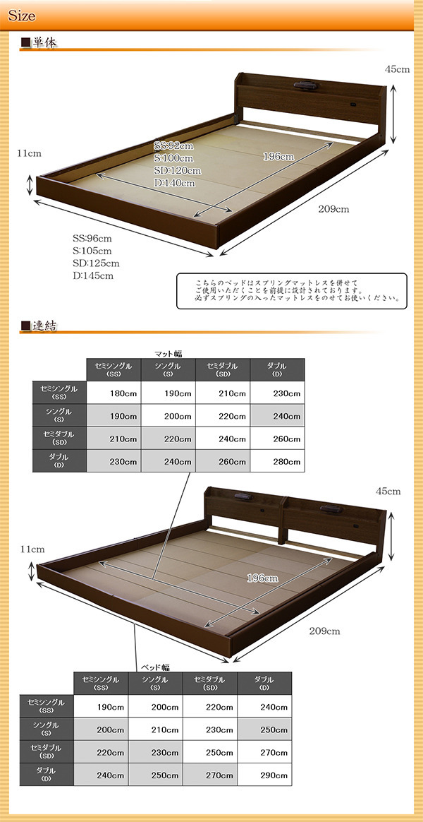 棚 コンセント 照明付フロアベッド ワイドキング280 新型体圧分散ポケットコイルスプリングマットレス付 to-10-268-wk280-156639  フレーム マットレスセット ベッド 送料無料 北欧 モダン 家具 インテリア ナチュラル テイスト 新生活 オススメ おしゃれ 後払い