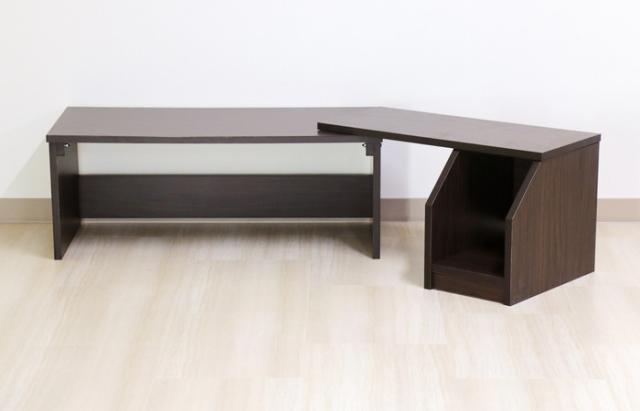 コーナーデスク 〔幅147cm ナチュラル〕 スチール アイアン デスク 机