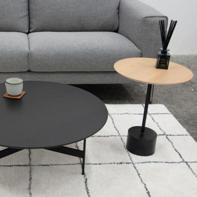 サイドテーブル ブラック ナチュラル W40×D40×H50 サイドテーブル