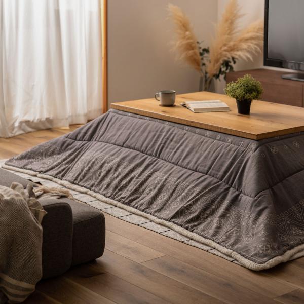 薄掛 コタツ布団 こたつ 長方形 グレー W185×D225  azu-kk-238 店舗 カフェ ラウンジ ロビー ホテル 法人  こたつ用掛け布団 こたつ用布団 カバー 送料無料 北欧 モダン 家具 インテリア ナチュラル テイスト 新生活 オススメ おしゃれ 後払い