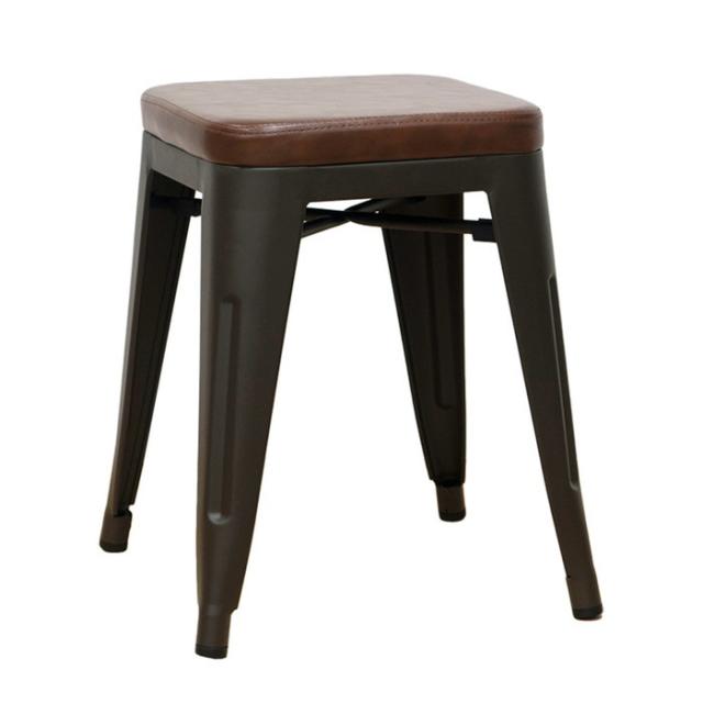 メタルスツール レザー スタッキング ブルックリン インダストリアル W390×D390×H460 sun-6574376s1 店舗 カフェ ラウンジ ロビー ホテル 法人 スツール イス チェア 送料無料 北欧 モダン 家具 インテリア ナチュラル テイスト 新生活 オススメ おしゃれ 後払い