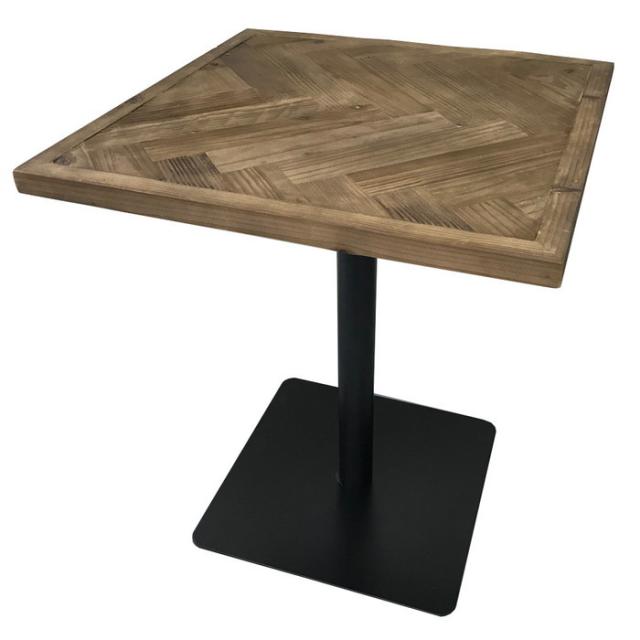 KOZAI カフェテーブル ヘリンボーン W600×H600×H720 KOZAI カフェテーブル ヘリンボーン 古材 ブルックリン カフェテイスト