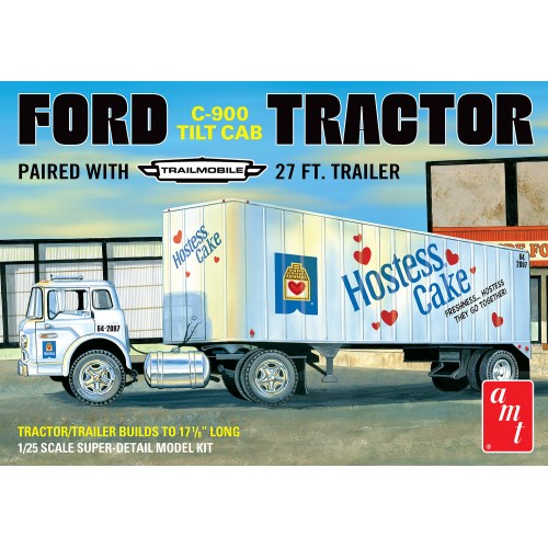 AMT 1／25 フォードC-900 チルトキャブトラクター トラックトレーラ ’ホステスケーキ’【AMT1221】(プラモデル)【再販】