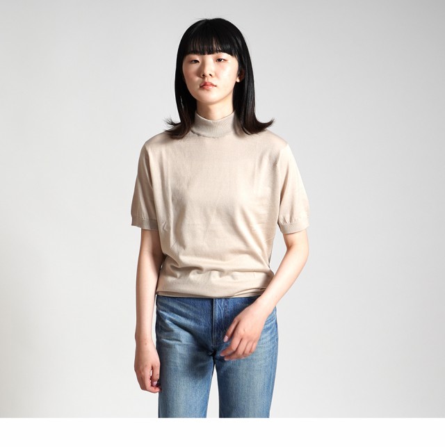 John Smedley レショップ コットンニット 半袖-