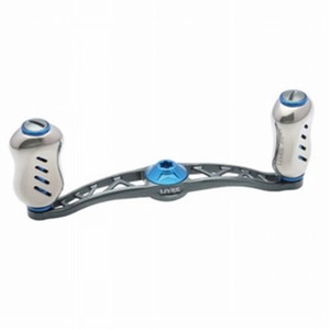 LIVRE リールカスタムパーツ フルコンプ クランクフェザー ダイワ用 右巻き  100mm  GMB(ガンメタ×ブルー)の通販は