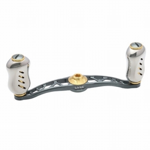 LIVRE リールカスタムパーツ フルコンプ クランクフェザー シマノ用 左巻き  100mm  GMG(ガンメタ×ゴールド)の通販は