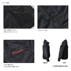 メガバス フィッシングウェア HYBRID HOODY(ハイブリットフーディー) M レッド/ブラック