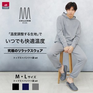 CHILLCRIB&1mile パンツ(メンズ) メンズ リラックスウェア 上下+巾着セット(ノベルティ付き)  L  blackの通販は