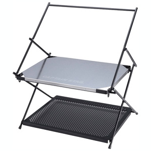 キャプテンスタッグ アウトドアスタンド ステンレスハンギングテーブル(2段)  の通販は 7,377円