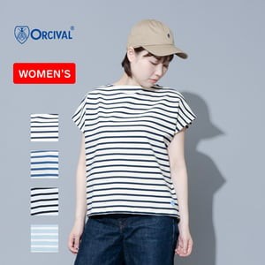 ORCIVAL トップス(レディース) FRENCH SLEEVE BOAT NECK P.O.  1  ECRU×MARINEの通販は