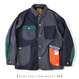 gym master アウター(メンズ) ロクヨンクロス ハーフムーン ポケット カバーオール  M  92(ネイビークレイジー)の通販は