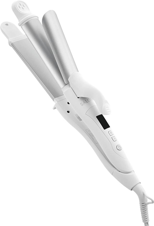 SALONIA サロニア 2WAY ストレート カール ヘアアイロンコテ 32mm SL-002A ホワイト