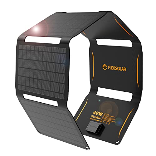 FlexSolar ソーラーパネル 40W ソーラーチャージャー usb3出力ポート防水防塵 DC/USB-CPD40W/USB-AQC3.0急