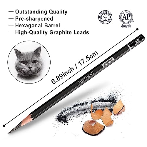 HIFORNY 24本 グラファイトスケッチ鉛筆セット - グラファイト鉛筆 14B