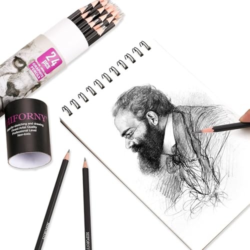 グラファイト鉛筆画。 Amazon | 24ピーススケッチ描画鉛筆、9H-14B非毒性アート