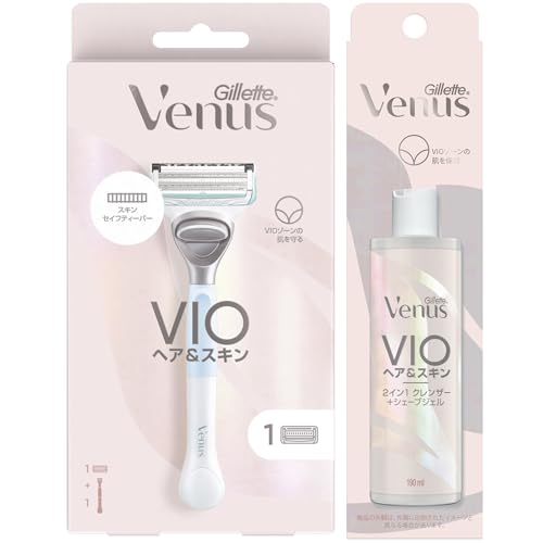 VENUS(ヴィーナス) まとめ買いジレットヴ ィーナス VIOヘア&スキン 女性用 カミソリ 本体(替刃1個付)+2 イン1 クレンザー+シェ